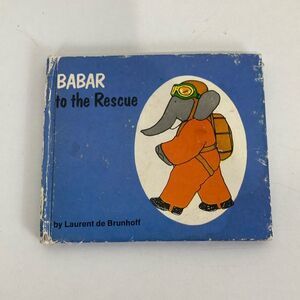Vintage Mini Babar the Elephant Book c1970 Random House Airplane